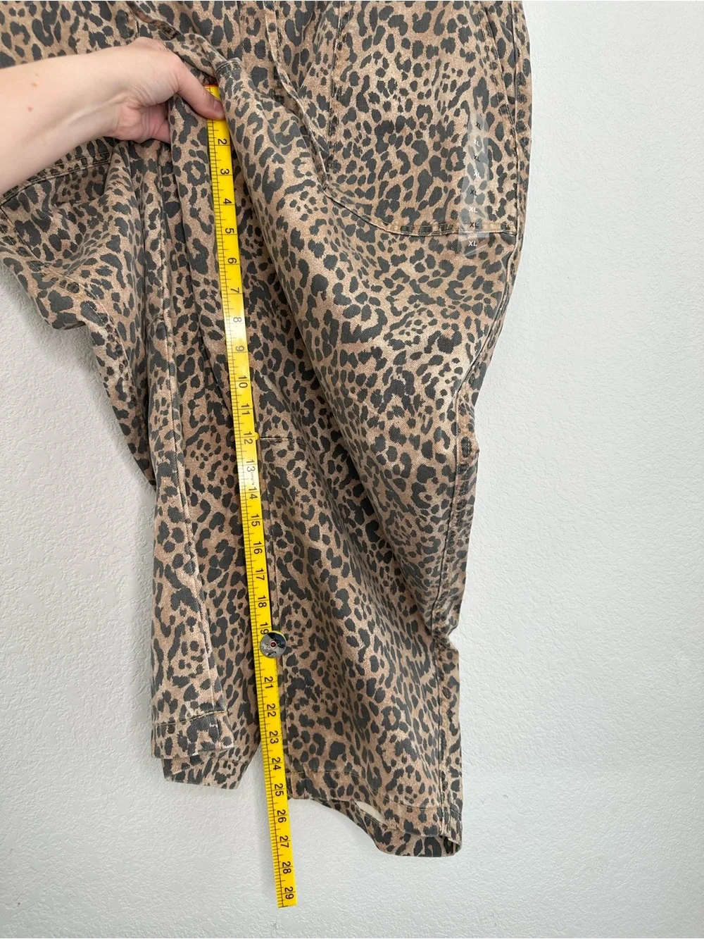 Gap Denim Pull-On Barrel Pants Leopard Print Cropped XL NWOT NWT 100% Cotton - Picture 10 of 10